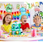 Balon din Folie Metalizata, Embo, Tip Coronita, Model Elefant, Ambalaj Individual, Pai Inclus, Umflare cu Aer sau Heliu, 47 x 27 cm, Albastru - imagine 2