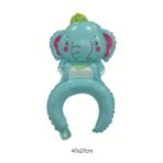 Balon din Folie Metalizata, Embo, Tip Coronita, Model Elefant, Ambalaj Individual, Pai Inclus, Umflare cu Aer sau Heliu, 47 x 27 cm, Albastru - imagine 3