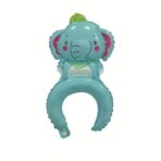 Balon din Folie Metalizata, Embo, Tip Coronita, Model Elefant, Ambalaj Individual, Pai Inclus, Umflare cu Aer sau Heliu, 47 x 27 cm, Albastru