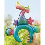 Balon din Folie Metalizata, Embo, Tip Coronita, Model Sirena, Ambalaj Individual, Pai Inclus, Umflare cu Aer sau Heliu, 43 x 50 cm, Multicolor - imagine 4