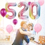 Balon din Folie Metalizata Gradient Embo, Figurina Cifra, Tema Aniversare 100 cm, Ambalaj Individual, Pai inclus, Umflare cu Aer sau Heliu, Multicolor, Cifra 5 - imagine 6