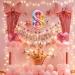 Balon din Folie Metalizata Gradient Embo, Figurina Cifra, Tema Aniversare 100 cm, Ambalaj Individual, Pai inclus, Umflare cu Aer sau Heliu, Multicolor, Cifra 8 - imagine 3