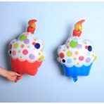 Balon din Folie Metalizata, Embo, Figurine Dulciuri, Model 1, Tematica Prajitura Aniversara, 68x44 cm, Ambalaj Individual, Pai Inclus, Umflare cu Aer sau Heliu, Multicolor - imagine 3