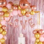 Balon Folie Metalizata Litera L, Embo, 40 cm, Umflati cu Heliu sau Aer, Ambalaj Individual, Pai inclus, Rose Gold - imagine 4