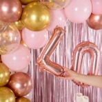 Balon Folie Metalizata Litera L, Embo, 40 cm, Umflati cu Heliu sau Aer, Ambalaj Individual, Pai inclus, Rose Gold - imagine 6