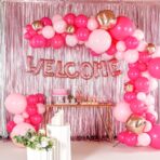 Balon Folie Metalizata Litera M, Embo, 40 cm, Umflati cu Heliu sau Aer, Ambalaj Individual, Pai inclus, Rose Gold - imagine 3