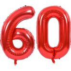 Balon din Folie Metalizata Embo, Figurina Cifra, Tema Aniversare 40 cm, Ambalaj Individual, Pai inclus, Umflare cu Aer sau Heliu, Rosu, Cifra 6 - imagine 5