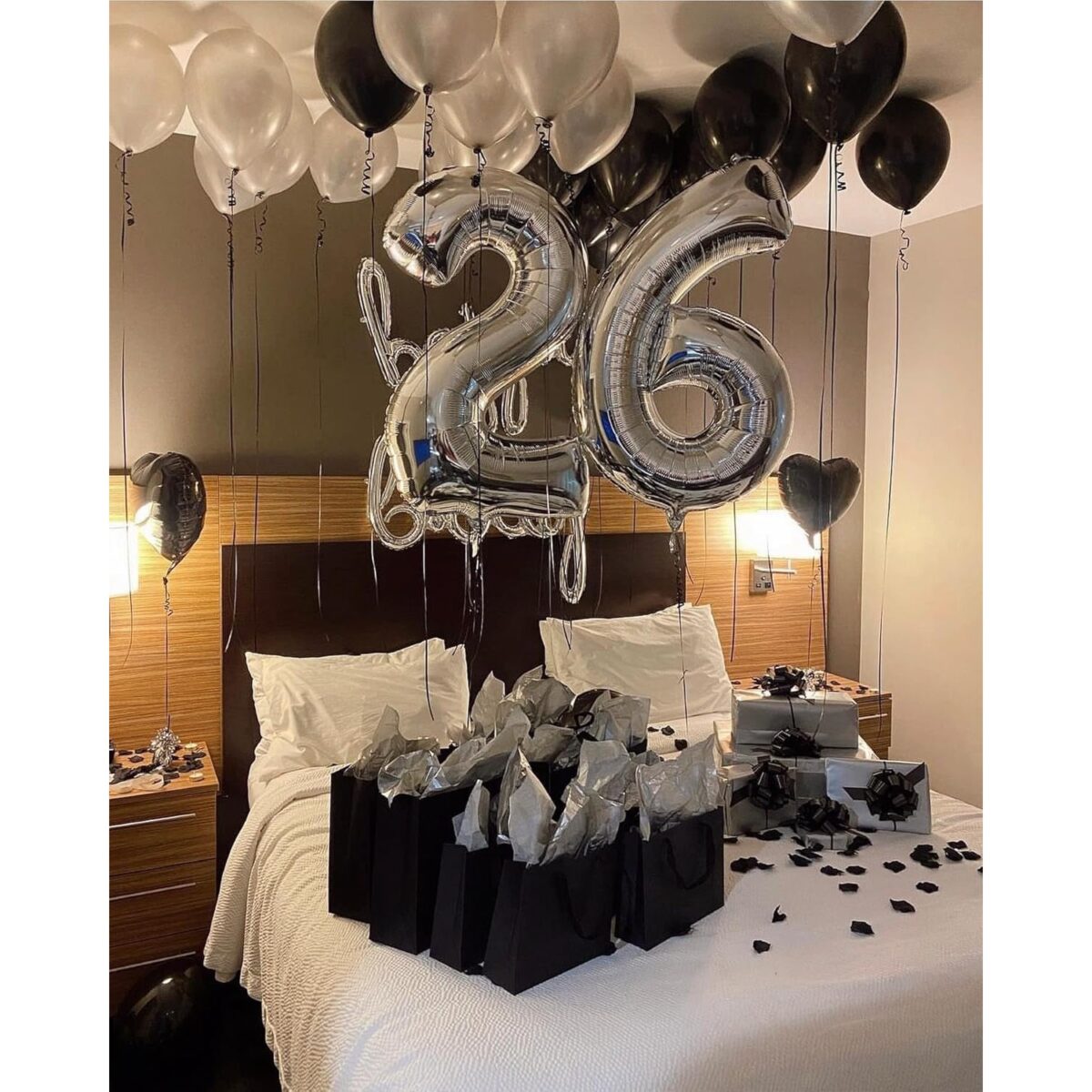 Balon din Folie Metalizata, Embo, Figurina Cifra, Tema Aniversare 80 cm, Ambalaj Individual, Pai inclus, Umflare cu Aer sau Heliu, Argintiu, Cifra 6 - imagine 6