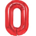 Balon din Folie Metalizata Embo, Figurina Cifra, Tema Aniversare 80 cm, Ambalaj Individual, Pai inclus, Umflare cu Aer sau Heliu, Rosu, Cifra 0 - imagine 12