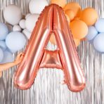Balon Folie Metalizata Litera A, Embo, 100 cm, Umflati cu Heliu sau Aer, Ambalaj Individual, Pai inclus, Rose Gold - imagine 5