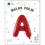 Balon Folie Metalizata Litera A, Embo, 40 cm, Umflati cu Heliu sau Aer, Ambalaj Individual, Pai inclus, Rosu - imagine 2