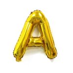 Balon Folie Metalizata Litera A, Embo, 80 cm, Umflati cu Heliu sau Aer, Ambalaj Individual, Pai inclus, Auriu - imagine 7