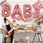 Balon Folie Metalizata Litera A, Embo, 80 cm, Umflati cu Heliu sau Aer, Ambalaj Individual, Pai inclus, Rose Gold - imagine 2