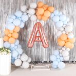 Balon Folie Metalizata Litera A, Embo, 80 cm, Umflati cu Heliu sau Aer, Ambalaj Individual, Pai inclus, Rose Gold - imagine 6