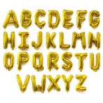 Balon Folie Metalizata Litera B, Embo, 40 cm, Umflati cu Heliu sau Aer, Ambalaj Individual, Pai inclus, Auriu - imagine 4