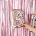Balon Folie Metalizata Litera B, Embo, 40 cm, Umflati cu Heliu sau Aer, Ambalaj Individual, Pai inclus, Argintiu - imagine 10