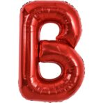 Balon Folie Metalizata Litera B, Embo, 40 cm, Umflati cu Heliu sau Aer, Ambalaj Individual, Pai inclus, Rosu - imagine 4
