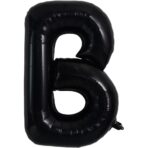 Balon Folie Metalizata Litera B, Embo, 40 cm, Umflati cu Heliu sau Aer, Ambalaj Individual, Pai inclus, Negru - imagine 6