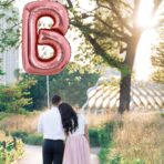 Balon Folie Metalizata Litera B, Embo, 80 cm, Umflati cu Heliu sau Aer, Ambalaj Individual, Pai inclus, Rose Gold - imagine 7