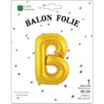 Balon Folie Metalizata Litera B, Embo, 40 cm, Umflati cu Heliu sau Aer, Ambalaj Individual, Pai inclus, Auriu - imagine 2