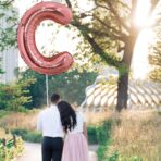 Balon Folie Metalizata Litera C, Embo, 100 cm, Umflati cu Heliu sau Aer, Ambalaj Individual, Pai inclus, Rose Gold - imagine 3