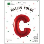 Balon Folie Metalizata Litera C, Embo, 40 cm, Umflati cu Heliu sau Aer, Ambalaj Individual, Pai inclus, Rosu - imagine 2
