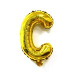 Balon Folie Metalizata Litera C, Embo, 40 cm, Umflati cu Heliu sau Aer, Ambalaj Individual, Pai inclus, Auriu - imagine 3