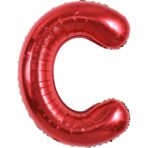 Balon Folie Metalizata Litera C, Embo, 40 cm, Umflati cu Heliu sau Aer, Ambalaj Individual, Pai inclus, Rosu - imagine 5