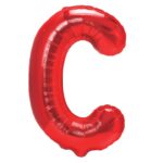 Balon Folie Metalizata Litera C, Embo, 40 cm, Umflati cu Heliu sau Aer, Ambalaj Individual, Pai inclus, Rosu