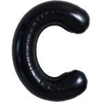 Balon Folie Metalizata Litera C, Embo, 40 cm, Umflati cu Heliu sau Aer, Ambalaj Individual, Pai inclus, Negru