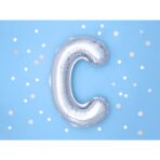 Balon Folie Metalizata Litera C, Embo, 80 cm, Umflati cu Heliu sau Aer, Ambalaj Individual, Pai inclus, Argintiu - imagine 3
