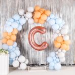 Balon Folie Metalizata Litera C, Embo, 80 cm, Umflati cu Heliu sau Aer, Ambalaj Individual, Pai inclus, Rose Gold - imagine 6