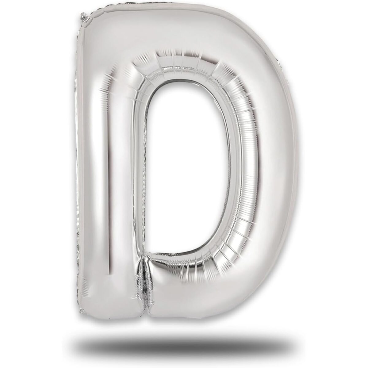 Balon Folie Metalizata Litera D, Embo, 40 cm, Umflati cu Heliu sau Aer, Ambalaj Individual, Pai inclus, Argintiu - imagine 9