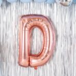 Balon Folie Metalizata Litera D, Embo, 80 cm, Umflati cu Heliu sau Aer, Ambalaj Individual, Pai inclus, Rose Gold - imagine 7