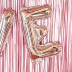 Balon Folie Metalizata Litera E, Embo, 40 cm, Umflati cu Heliu sau Aer, Ambalaj Individual, Pai inclus, Argintiu - imagine 4