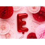 Balon Folie Metalizata Litera E, Embo, 40 cm, Umflati cu Heliu sau Aer, Ambalaj Individual, Pai inclus, Rosu - imagine 3