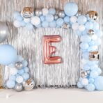 Balon Folie Metalizata Litera E, Embo, 40 cm, Umflati cu Heliu sau Aer, Ambalaj Individual, Pai inclus, Rose Gold - imagine 2