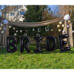 Balon Folie Metalizata Litera E, Embo, 40 cm, Umflati cu Heliu sau Aer, Ambalaj Individual, Pai inclus, Negru - imagine 5