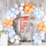 Balon Folie Metalizata Litera F, Embo, 100 cm, Umflati cu Heliu sau Aer, Ambalaj Individual, Pai inclus, Rose Gold - imagine 6