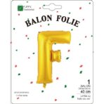 Balon Folie Metalizata Litera F, Embo, 40 cm, Umflati cu Heliu sau Aer, Ambalaj Individual, Pai inclus, Auriu - imagine 2