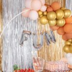 Balon Folie Metalizata Litera F, Embo, 40 cm, Umflati cu Heliu sau Aer, Ambalaj Individual, Pai inclus, Argintiu - imagine 5