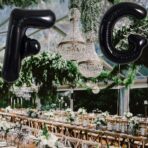 Balon Folie Metalizata Litera F, Embo, 40 cm, Umflati cu Heliu sau Aer, Ambalaj Individual, Pai inclus, Negru - imagine 3