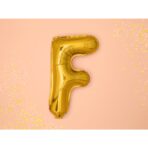 Balon Folie Metalizata Litera F, Embo, 80 cm, Umflati cu Heliu sau Aer, Ambalaj Individual, Pai inclus, Auriu - imagine 2