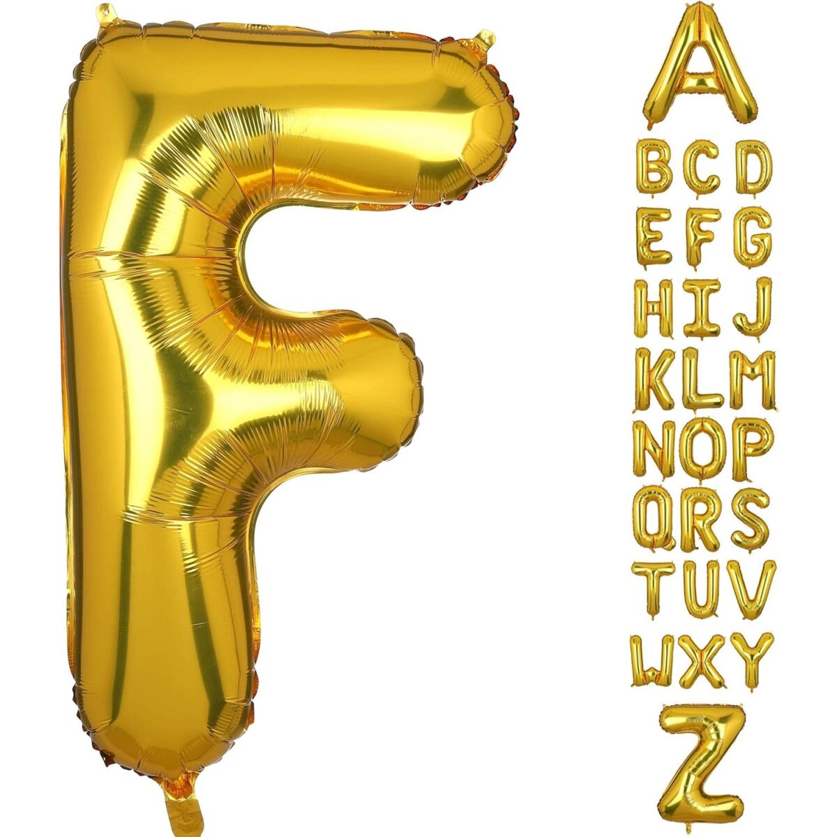 Balon Folie Metalizata Litera F, Embo, 80 cm, Umflati cu Heliu sau Aer, Ambalaj Individual, Pai inclus, Auriu - imagine 6