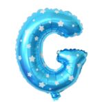 Balon Folie Metalizata Litera G, Embo, 40 cm, Cu Imprimeu Stelute, Umflati cu Heliu sau Aer, Ambalaj Individual, Pai inclus, Albastru - imagine 4
