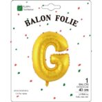 Balon Folie Metalizata Litera G, Embo, 40 cm, Umflati cu Heliu sau Aer, Ambalaj Individual, Pai inclus, Auriu - imagine 2