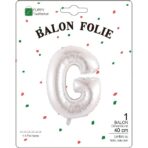 Balon Folie Metalizata Litera G, Embo, 40 cm, Umflati cu Heliu sau Aer, Ambalaj Individual, Pai inclus, Argintiu - imagine 2