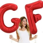 Balon Folie Metalizata Litera G, Embo, 40 cm, Umflati cu Heliu sau Aer, Ambalaj Individual, Pai inclus, Rosu - imagine 6