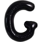 Balon Folie Metalizata Litera G, Embo, 40 cm, Umflati cu Heliu sau Aer, Ambalaj Individual, Pai inclus, Negru