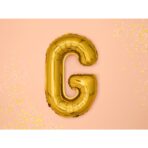 Balon Folie Metalizata Litera G, Embo, 80 cm, Umflati cu Heliu sau Aer, Ambalaj Individual, Pai inclus, Auriu - imagine 2